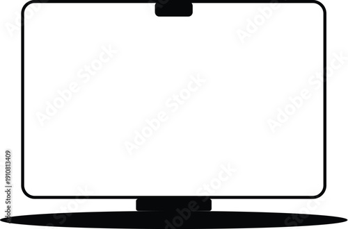 Silhouette of a desktop computer monitor black