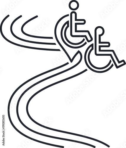 Accessible Person in Wheelchair Icon Moving.