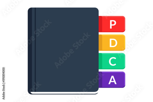 Dark Blue PDCA Manual with Tabs for ISO 9001 Documentation