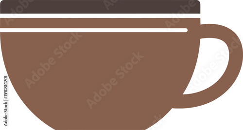 Brown Coffee Cup with Coffee Illustration.