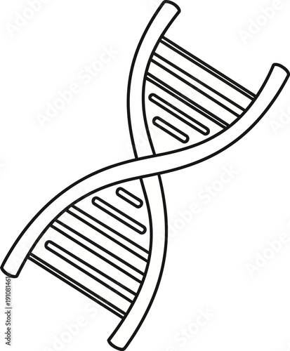 DNA Double Helix Structure Simple Illustration.