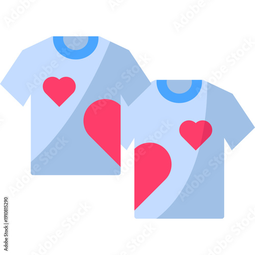 Couple Shirt Flat Icon