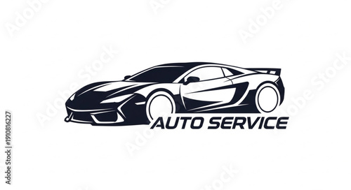 Sleek Sports Car Silhouette for Auto Service Business.