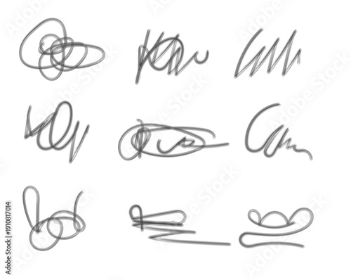 Vector illustration set of hand drawn random scribbles