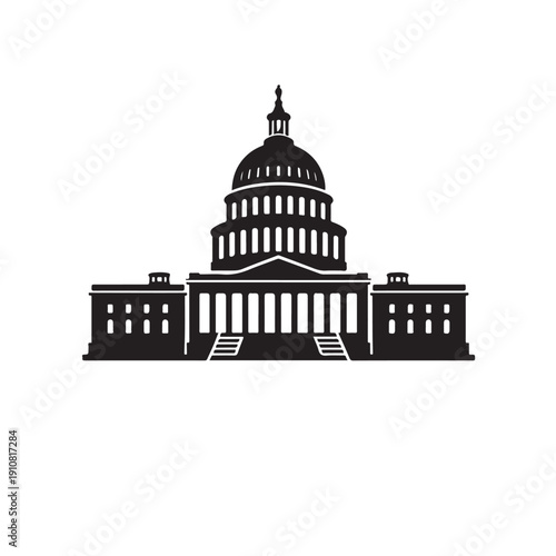 United States Capitol Building Silhouette Icon