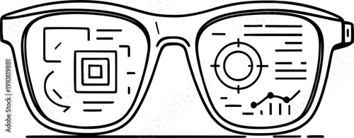 Futuristic Smart Eyewear Concept with Data Dashboard Interface
