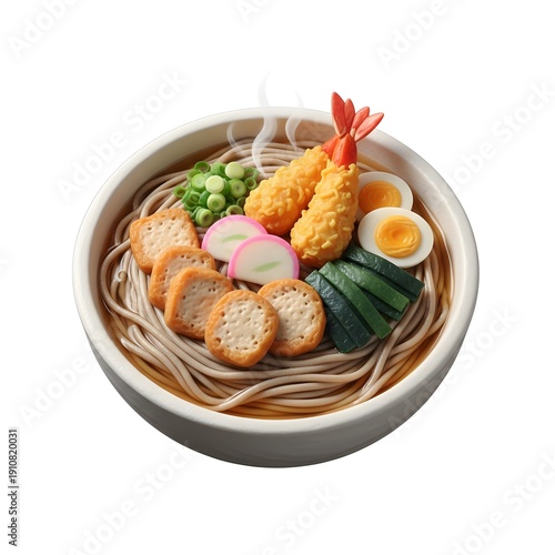 Icon clay food toshikoshi soba lunar new year celebration or chinese new year