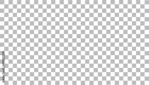 Checkered background with transparent grid pattern. Black and white checker squares create seamless texture. Digital backdrop with geometric tiles for design templates.