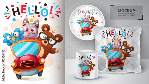 Cute Bear Merchandise Mockup