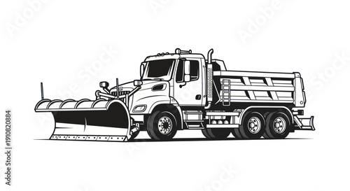Snow Plow Truck Illustration