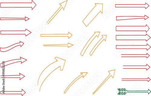 Hand Drawn Arrow Icons Collection Direction Navigation Symbols Set
