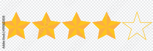 five stars rate flat design vector illustration