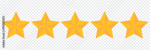 five stars rate flat design vector illustration