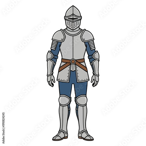 Medieval Knight Armor Flat Vector Icon