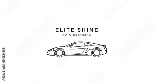 Sleek Sports Car Silhouette with Elite Shine Branding.