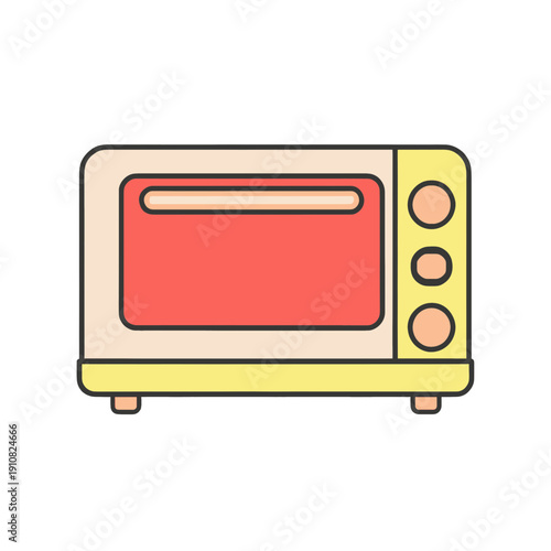 Retro Microwave Oven Vector Icon