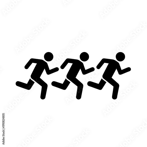 Running People Line Icon