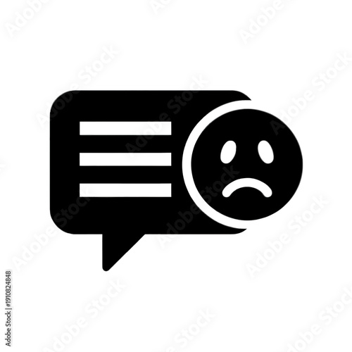 Sad Face Emoticon In Speech Bubble Vector Icon