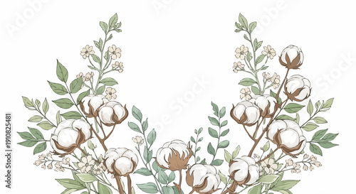 cotton plant floral arrangement.