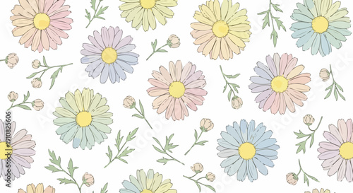 pastel colored flower pattern.