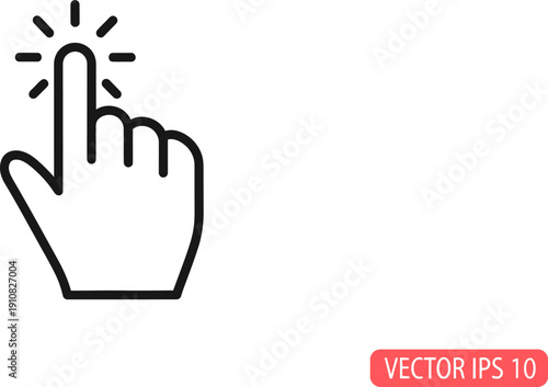 Hand Icon Clicking with Finger Extended.