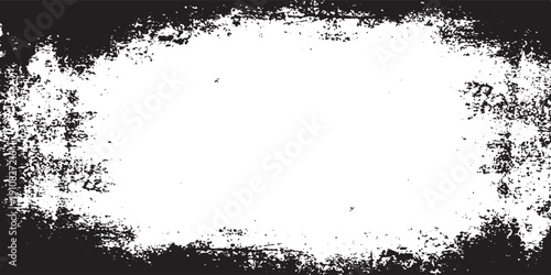 Black frame on white background. Grunge style