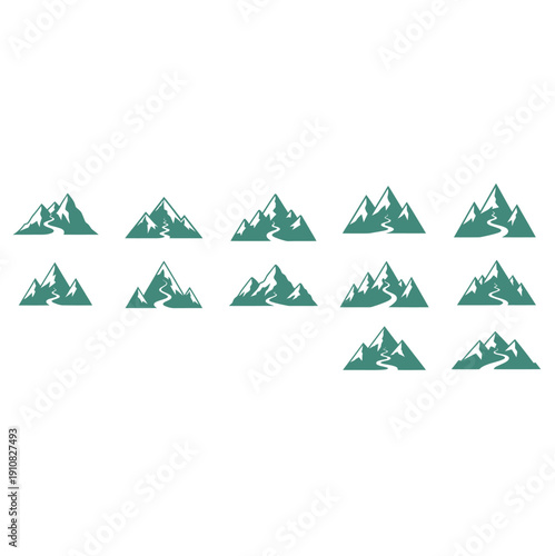 
green mountain group vector logo