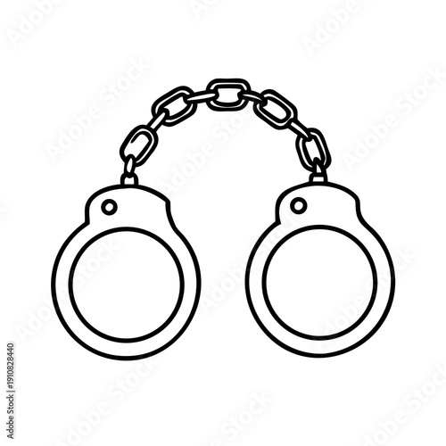 Handcuffs Icon Symbolizing Arrest and Crime
