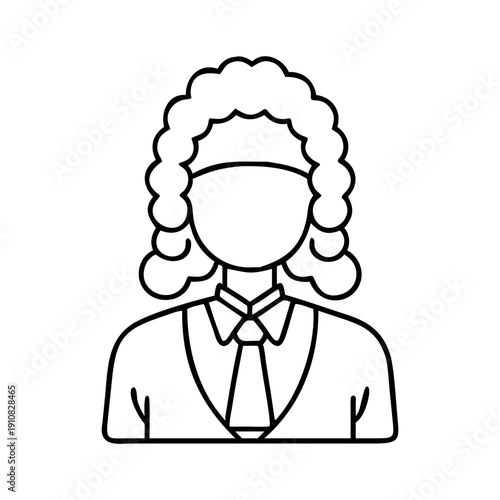 Judge Avatar Icon with Traditional Court Wig