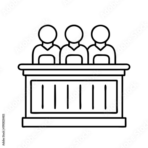 Jury Panel Seated in Courtroom Icon
