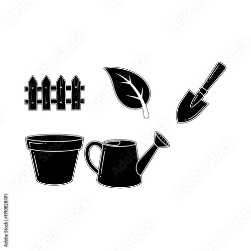 
black agricultural equipment group vector logo