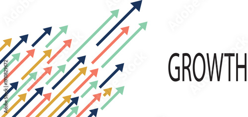 Many multicolored arrows rapidly ascending in an upward trajectory symbolizing significant business growth and financial progress