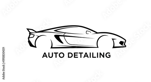Sports Car Auto Detailing Illustration.