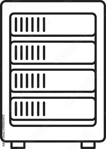 Server Computer Data Storage Device Illustration.