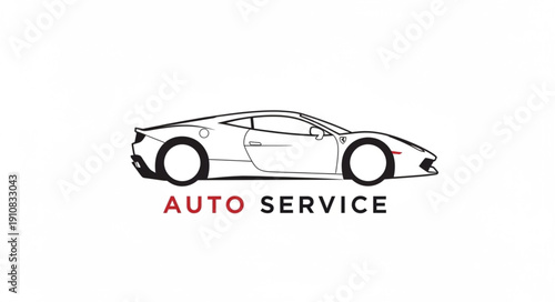 Sports Car Auto Service Illustration.