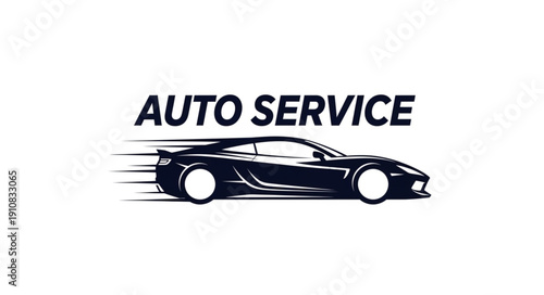 Sports Car Auto Service Illustration.