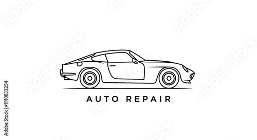 Sports Car Auto Repair Illustration.