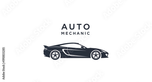 Sports Car Auto Mechanic Logo.