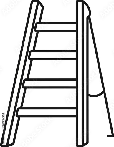 Simple Black and White Ladder Illustration.