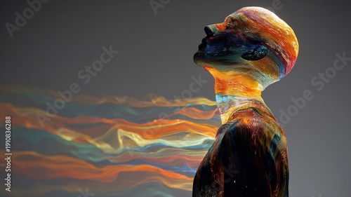 Abstract Representation of Emotions in a Colorful Human Silhouette