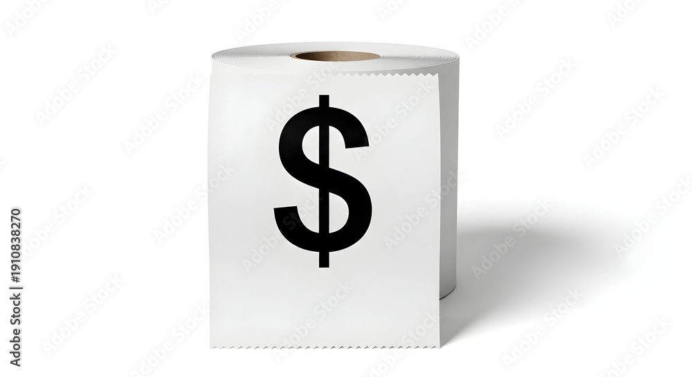 Obraz premium Roll of paper with dollar symbol