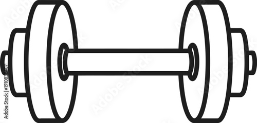 Simple Line Drawing of Dumbbell Weight.