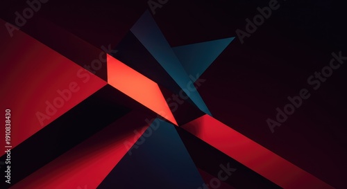 Dynamic visual field showing irregular shapes and contrasting elements creating tension and geometric imbalance ,dark ,geometric ,motion