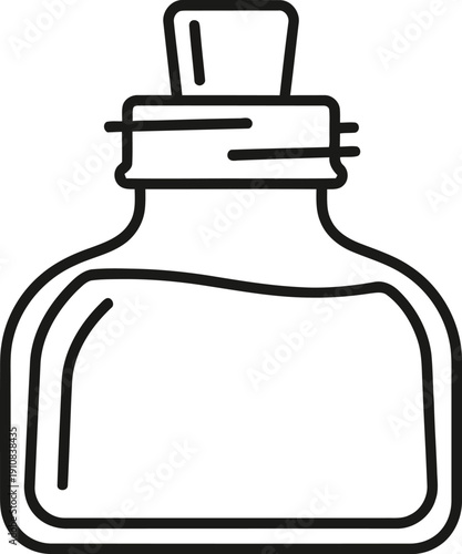 Simple Line Drawing of Glass Bottle.