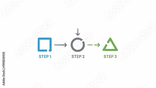Geometric shapes step by step process.