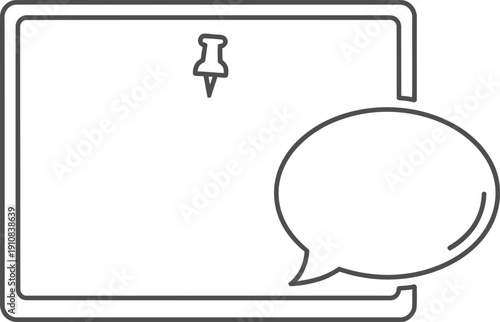 Simple Line Drawing of Speech Bubble.
