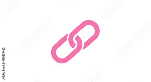 Simple pinkie icon depicting two connected chain links on white