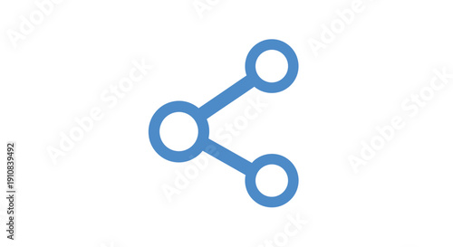 Simple blue outline of a share icon with connected circles