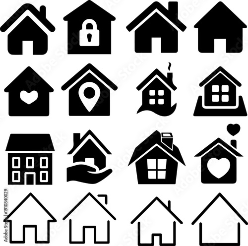 House and Home Icons Collection Vector Set