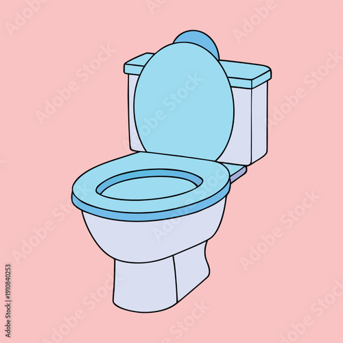 A sparkling white toilet gleams in a soft pink bathroom, radiating freshness and charm, with tidy surfaces and gentle pastel walls creating a cozy, spotless space.
